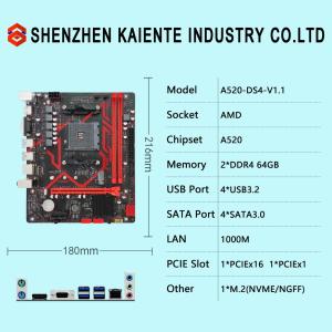 Wholesale A520 A520M M.2 Motherboard For Desktop Computer AM4 Socket PC Mainboard from china suppliers