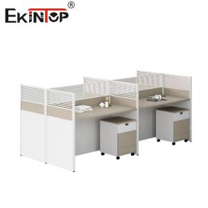 China Wooden Modern Style Employee Desk Workstation With Privacy Screen Panel on sale
