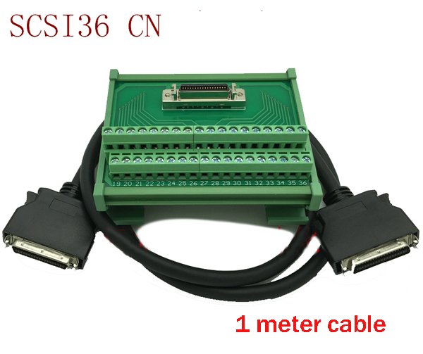 SCSI 36 Pin Servo Connectors Terminal Blocks Breakout Board Adapter with 1 meter Cable