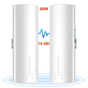 China Elevator Farm Point To Point Wireless Bridge 24V PoE 2 LAN 14dBi 5ghz 3km Wifi CPE on sale