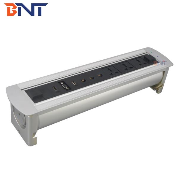 Quality smart office desk power socket conceal track outlet / universal multi power track socket outlet adapter customized for sale