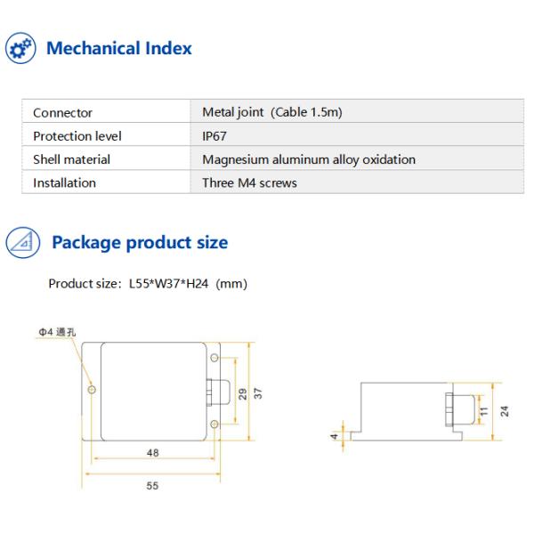 BWK227S Cost-Effective Modbus Dual Axis Inclinometer Tiltmeter RS232/RS485/TTL Optional
