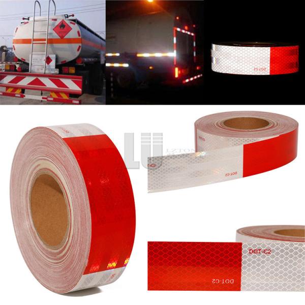 C2 Red And White Retro Reflective Tape Waterproof Adhesive Dot For Truck Trailer Safety