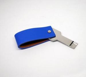 Metal Key Shaped Cle USB with Colorful Leather Cover