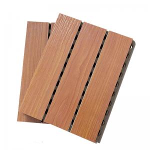 China MDF Studio Auditorium Wooden Grooved Acoustic Panel / Sound Absorbing Wall Panels on sale
