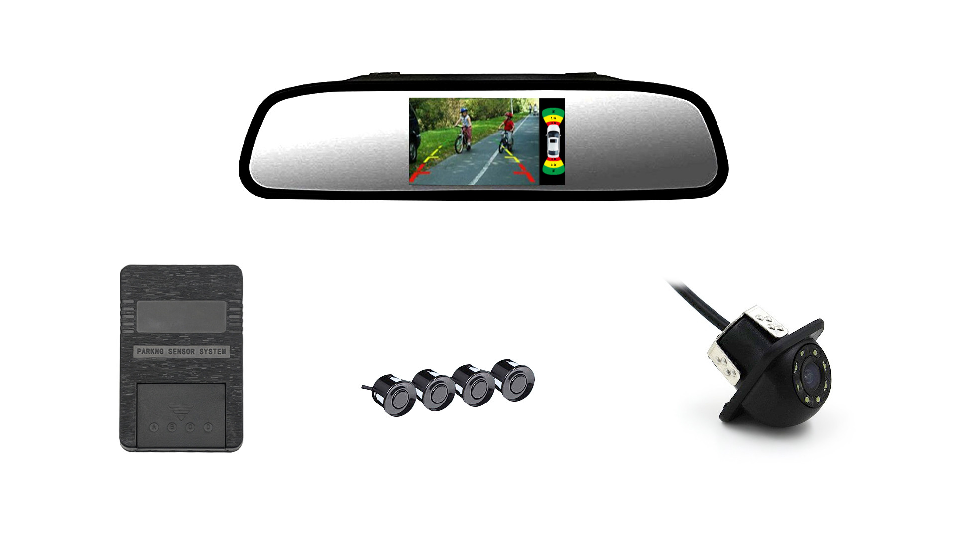 Auto 4.3" Rear View Parking Sensor System 640*480 Resolution Display Format 16 /