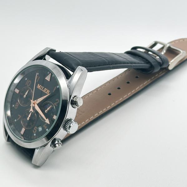 OEM Round Leather Wrist Band Watch Gift Quartz Watch Customized