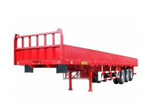 China Red 3 Axle 500mm Side Wall Semi Trailer 6.5T Bulk Cargo Trailer Transport on sale