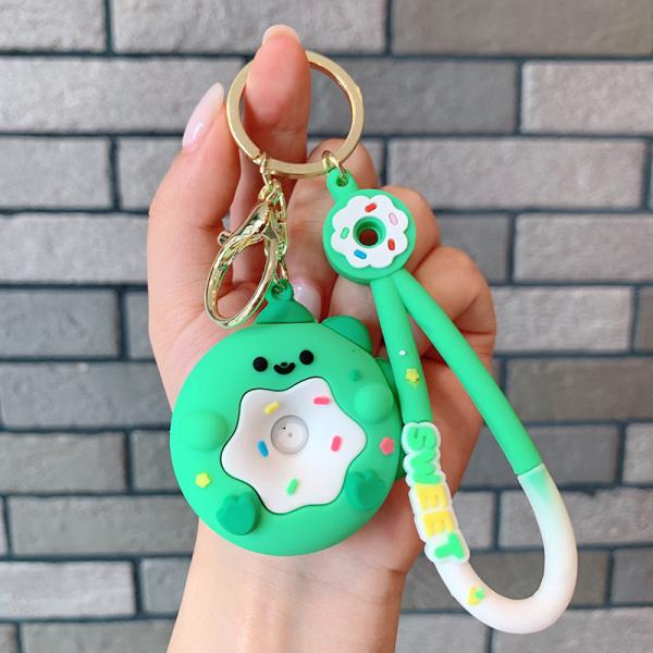 Cute Girls Silicone Key Chain with Cartoon Design Flexible and Durable