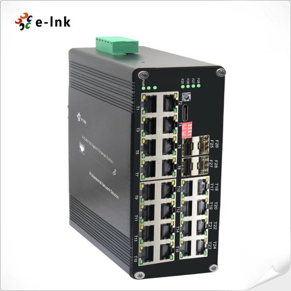 Industrial L2+ 24-Port 10/100/1000T 802.3at PoE + 4-Port 1000X SFP Managed Ethernet Switch