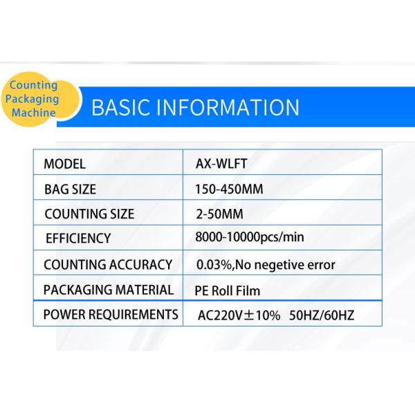 PE Film Counting and Packing Machine for High Accuracy Electronic Components Packaging