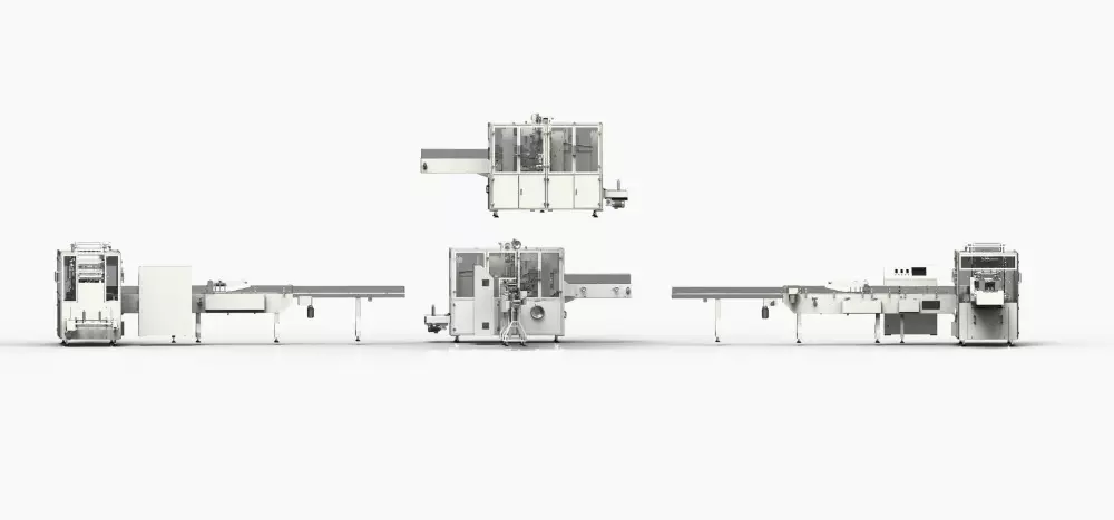 Sheet Roll Film Facial Tissue Packing Machine With Double Side Heat Sealing Function