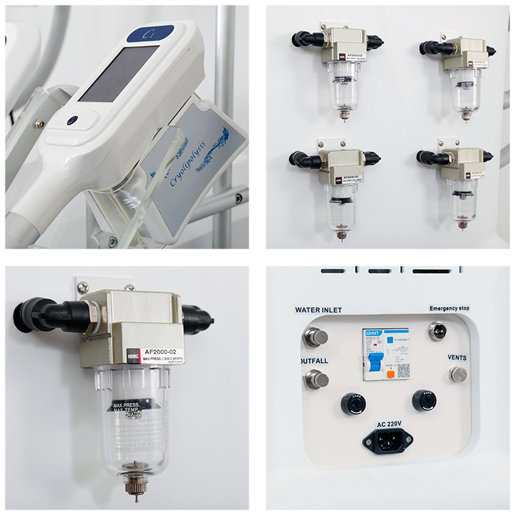 Professional 4 hands cryolipolysis cool body sculpting machine fat freezing slimming machine 360 degree for double chin 