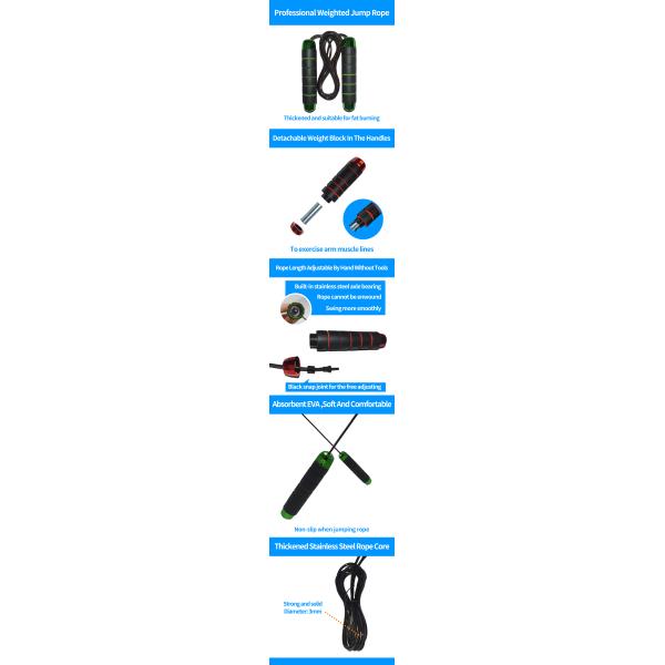 Fast Speed Adjust Skipping Rope Cordless Jump Rope Weighted 3.0m