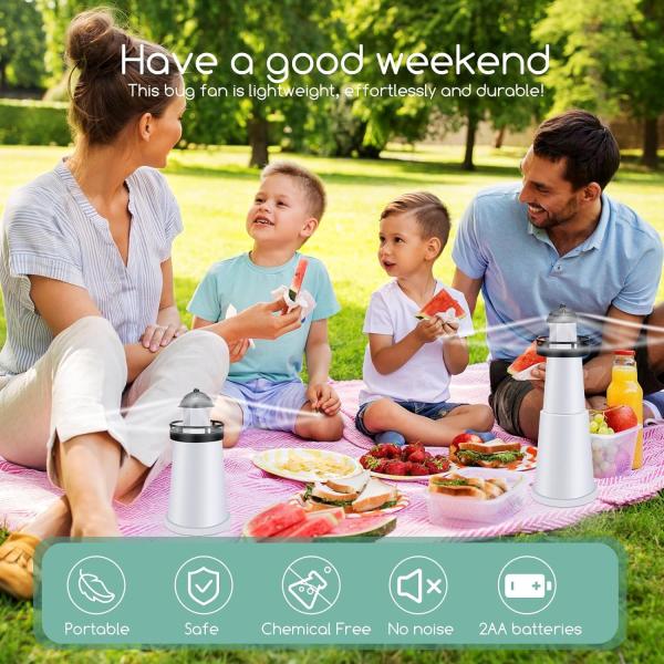 JZ Chemical Free Household Indoor Outdoor UV Electric AA Battery Fly Killer Traps Fly Catcher Fan for Restaurant