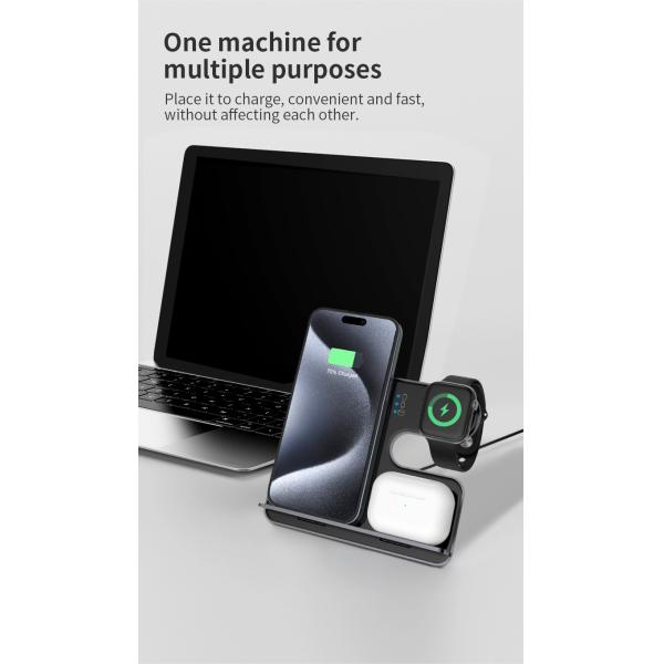 Aluminum Alloy Wireless Charging Pad for IPhone Samsung Overcharge Protection 15W Output