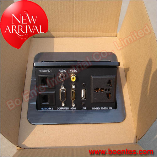 Factory Supply Desktop Pop Up Connector with VGA +RJ45 for Meeting Table
