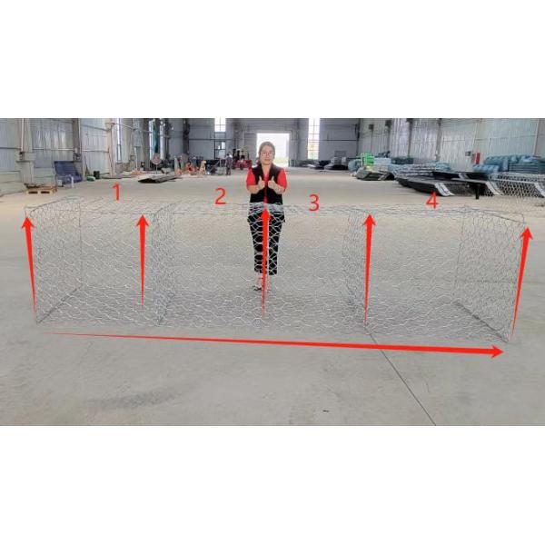 4*1*1 Gabion Basket Hexagonal Hole Erosion Control Metal Stone Cages For Flood Control