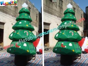 Wholesale Holiday Inflatable Christmas Tree Decorations Green , 420D PVC 3M from china suppliers
