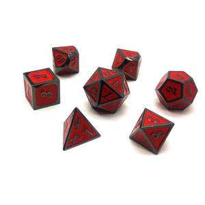 For Sale Metal Game Dice Set Black Nickle Plating with Red Color