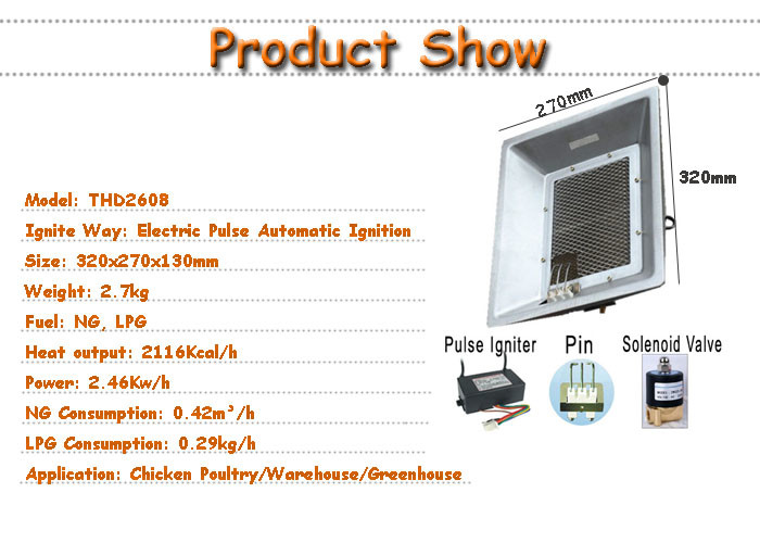 LPG Natural Gas Brooder Heater Automatic Temperature Control For Chicks