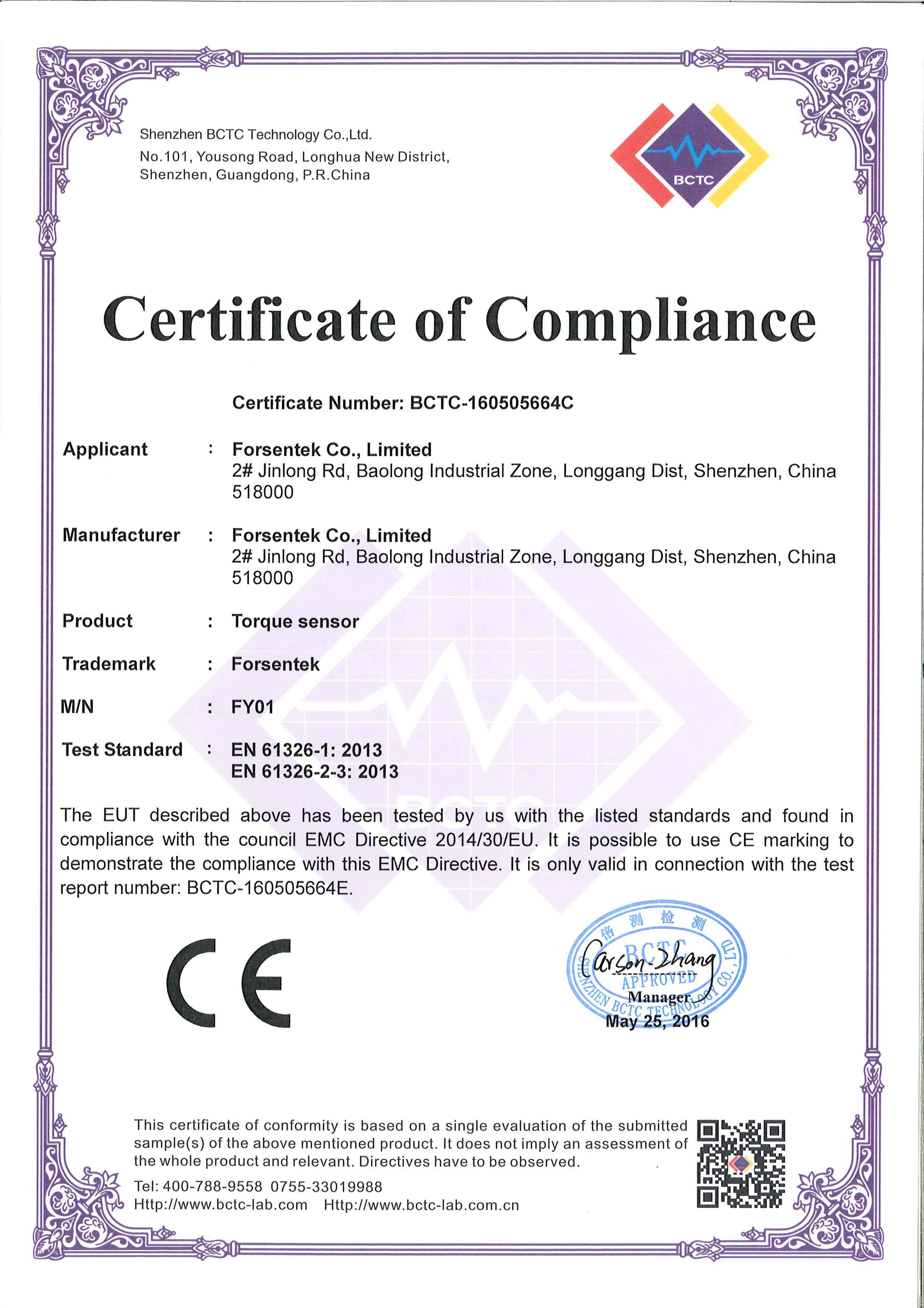 torque sensor with ce approval