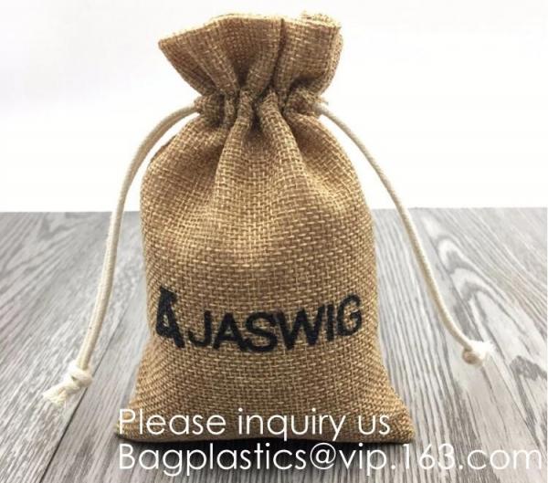 Drawstring Burlap Jute Sacks Jewelry Candy Pouch Christmas Wedding Party Favor Gift Bags,Natural Jute Drawstring package