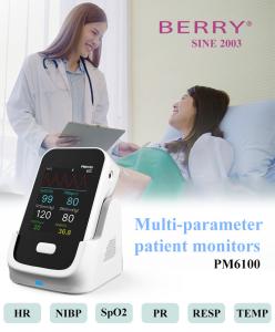Wholesale Medical Bluetooth Heart Rate Multi Parameter Patient Monitor CE Spo2 ECG NIBP Temp from china suppliers