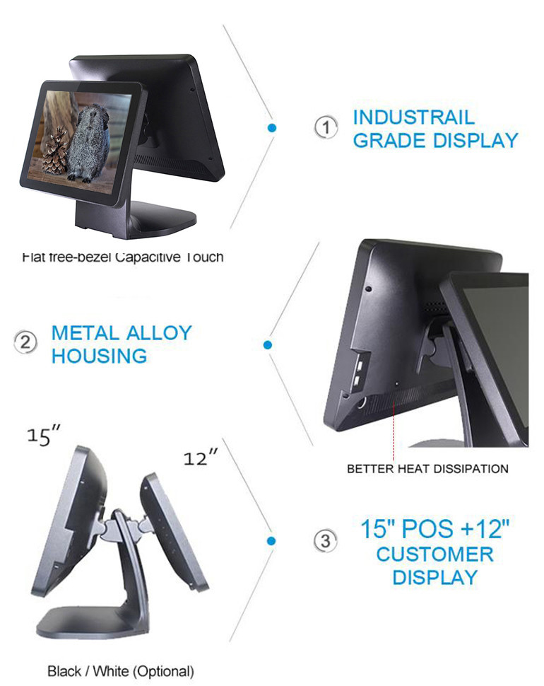 12 Inch Display Android Pos Terminal 6 USB Interface With Low Energy Consumption