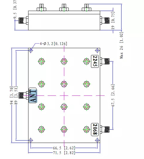 Aluminum Silver - Plating Lte Duplexer In Radar System 2025 - 2110 Mhz