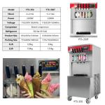 21L Capacity Soft Serve Ice Cream Machine 5 Flavors Automatic Yogurt Icecream