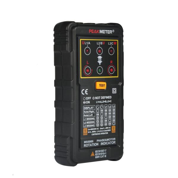 Three Phase Motor Phase Rotation Tester Indicator 120V - 400V AC Operating