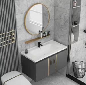 China Modern Style and Ceramic Basin Washbasin Cabinet with Bathroom Mirror Cabinet on sale