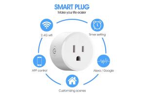 China US Standard Alexa Controlled Smart Plugs Wifi Remote Controlled Plug Socket on sale