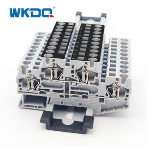 Wholesale 4 Mm2 Spring Cage Terminal Block 2 Level Din Rail Mounted With Equipotential Bonder from china suppliers
