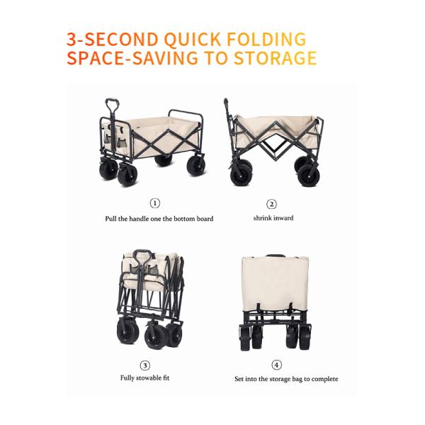 Folding wagon cart folded view