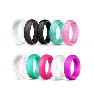 Wholesale Breathable Fashion Unisex Silicone Wedding Rings 5.7mm Wide in Variety of Colors Geometric Shape for Anniversary from china suppliers