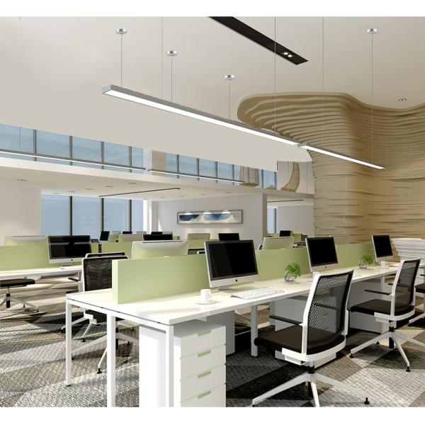 Rectangular Linear Led Ceiling Lights , Modernled Hanging Lights For Office