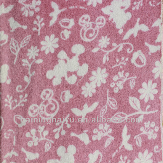 100%polyester birds printed velboa fabric uesd for toys