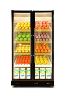 Wholesale Air Cooling Glass Door Bottle Cooler Display Fridge 3 Light Color 740L from china suppliers