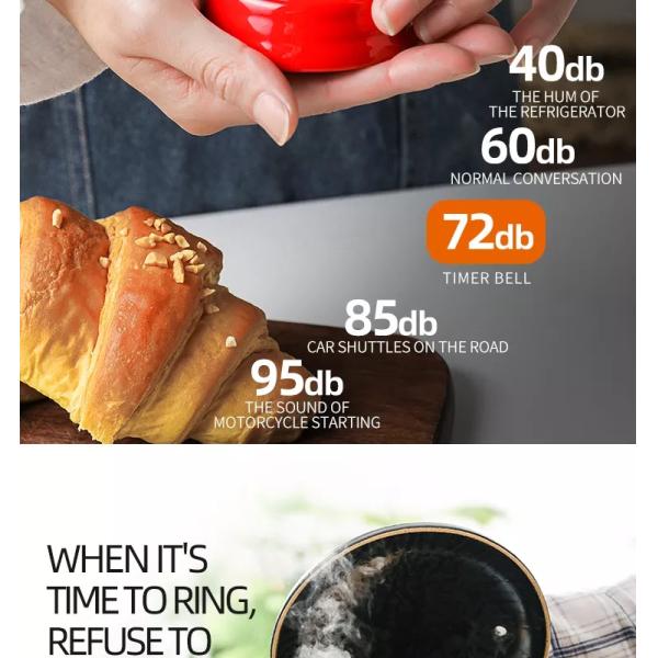 Mute Safe Countdown Alarm Modern Home Cute Cooking Timer , Mini Kitchen Timer Clock