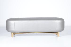 Customized Premium Luxury Bedroom Upholstered Elliptical Bench