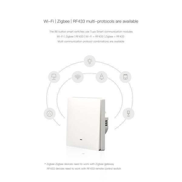 ZigBee Switch Without Neutral Wire Single Live Switch 1 Gang