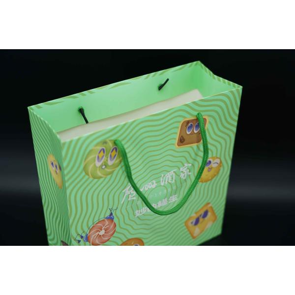Multicolored Printing Kraft Cookie Paper Bag Hygienic PP Rope Handle