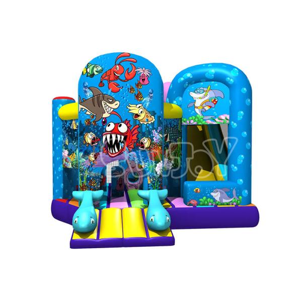 Inflatable Ocean Theme Combo Bounce House With Slide