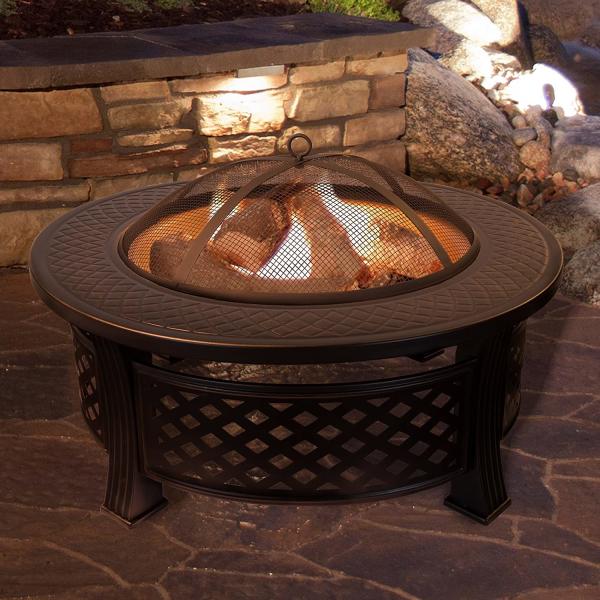Wood Burning Barrel Modern Wood Burning Fire Pit With Spark Screen Wood Pole