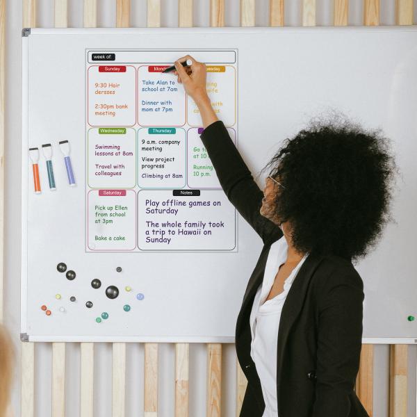 Weekly Planner Dry Erase Calendar Board Refrigerator Silicone Removable For Fridge