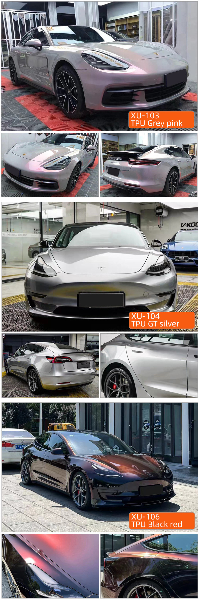 TPU Liquid silver ppf film 7.5Mil 6.5 Mil Anti Scratch Heat Repair Clear nano ceramic paint protection film TPH TPU ppf for car