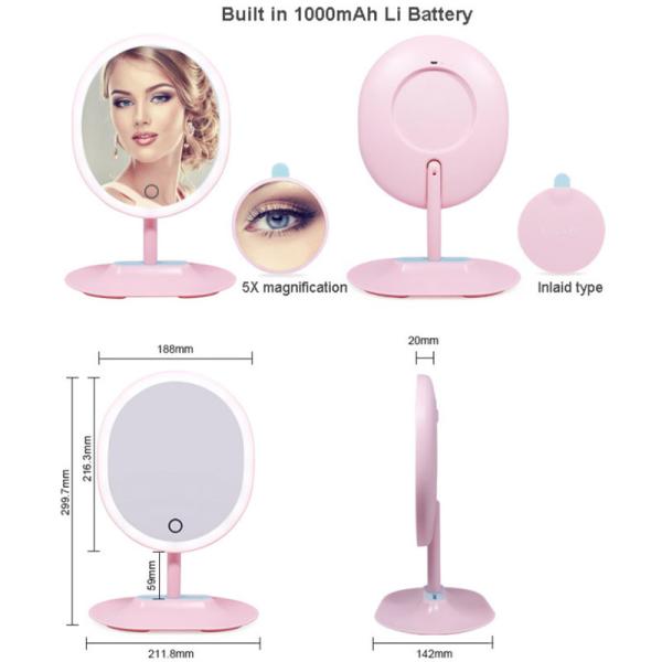 Quality Professional Vanity Touch Sensor Switch Single Sides Oval Shaped Soft Led Lights Make Up Table Mirror for sale