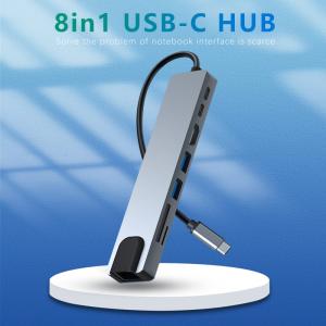 Wholesale 8 In 1 Type C Hub Adapter For MacBook Pro Type C Laptops USB C 3.0 SD TF from china suppliers